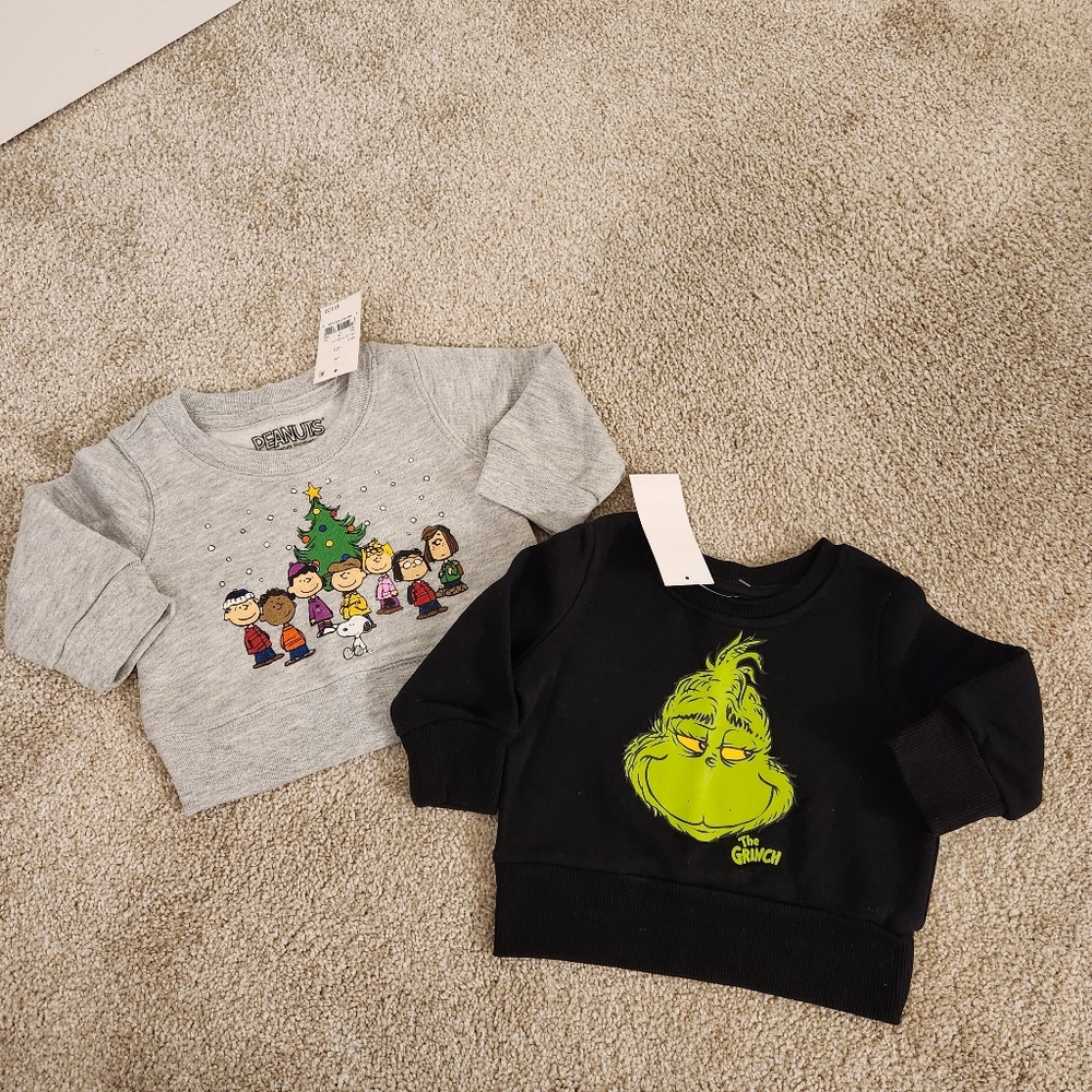 New with tags! Bundle of 2 Baby's Christmas Sweatshirts size 3-6M